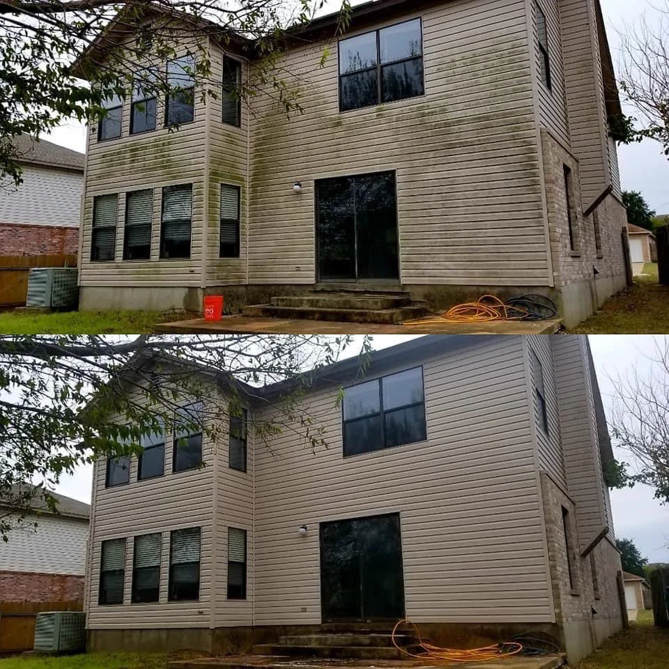 Two-story house before/after
