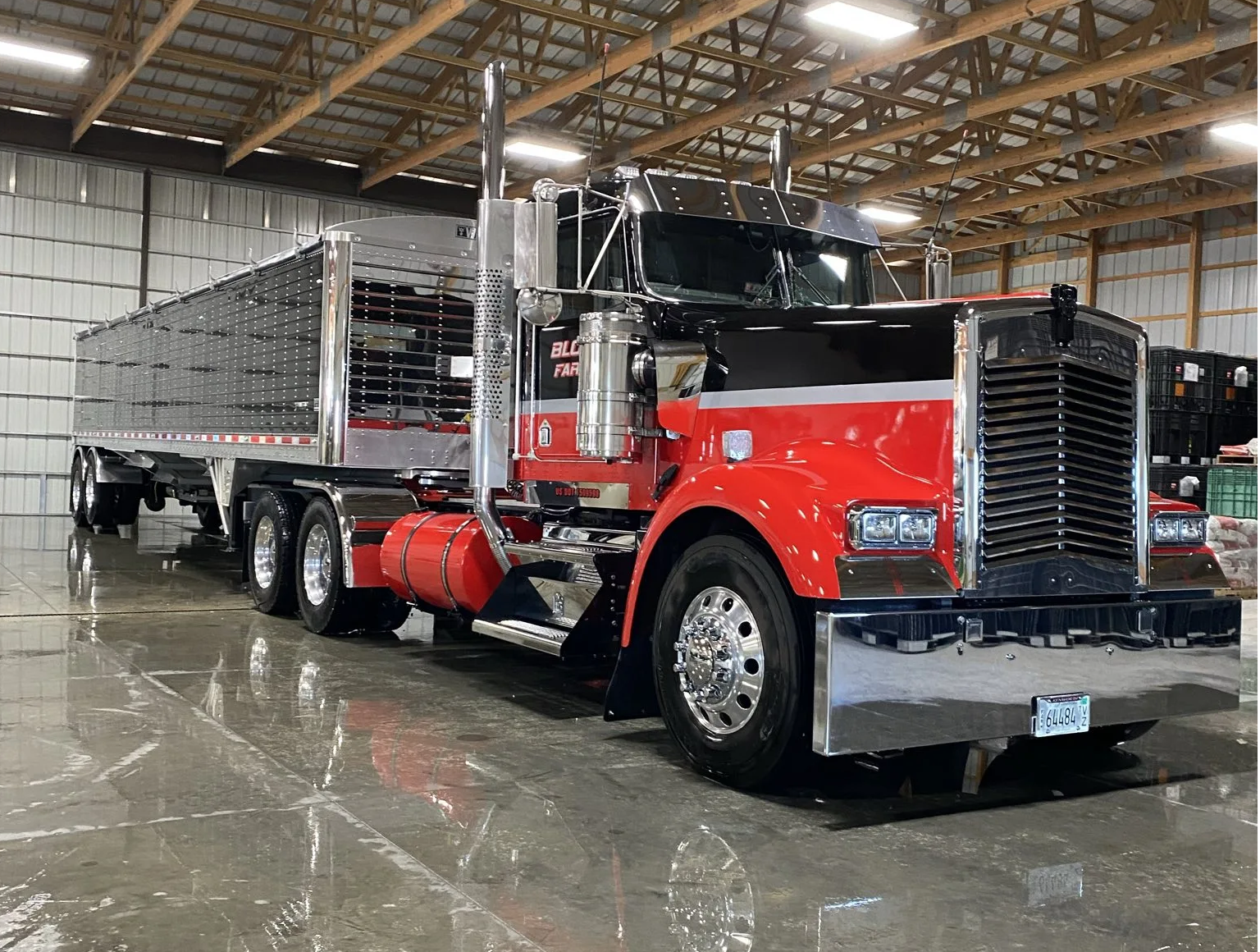 Cleaned semi and trailer